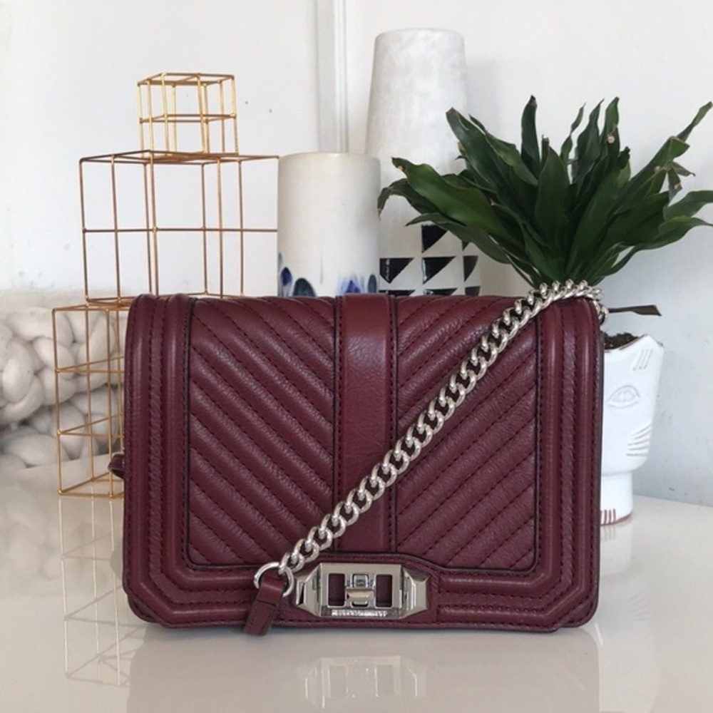 Chevron Quilted Small Love Crossbody